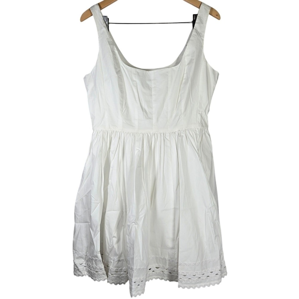 J. Crew Fit-and-flare mini dress with rickrack trim White 8‎ CA683 NWT